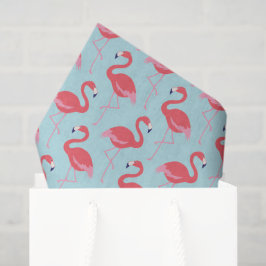 Rosa Flamingo-blaues Musterpapier Seidenpapier
