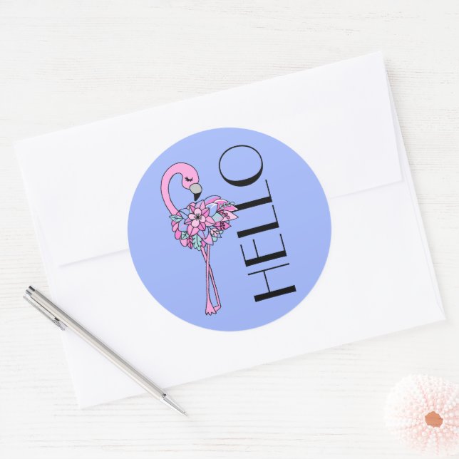 Rosa Flamingo-Blume Sticker (Umschlag)