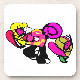 Rosa Flamingo Blume und Freude Getränkeuntersetzer