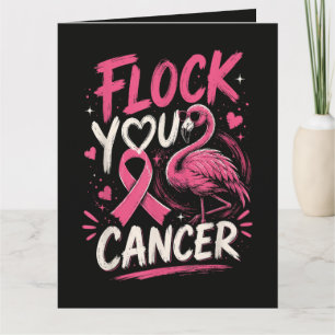Rosa Flamingo Brustkrebs Krieger Unterstützung Karte
