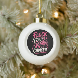 Rosa Flamingo Brustkrebs Krieger Unterstützung Keramik Kugel-Ornament