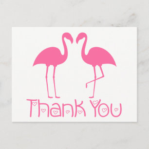 Rosa Flamingo Danke Tropische Hochzeit Strand Postkarte