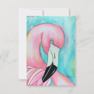 Rosa Flamingo Dankeskarte