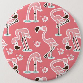 Rosa Flamingo, der Musterknopf wiederholt Button