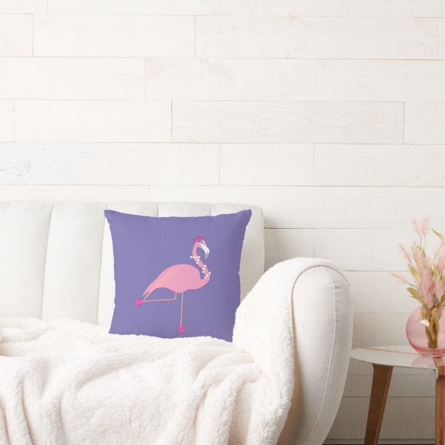 Rosa Flamingo-Design - Kissen in Form eines Throw (Liege)