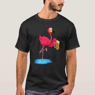 Rosa Flamingo Drink Bier Drinker Sommer-Vibes T-Shirt
