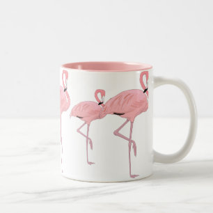 Rosa Flamingo-Familienherde Zweifarbige Tasse