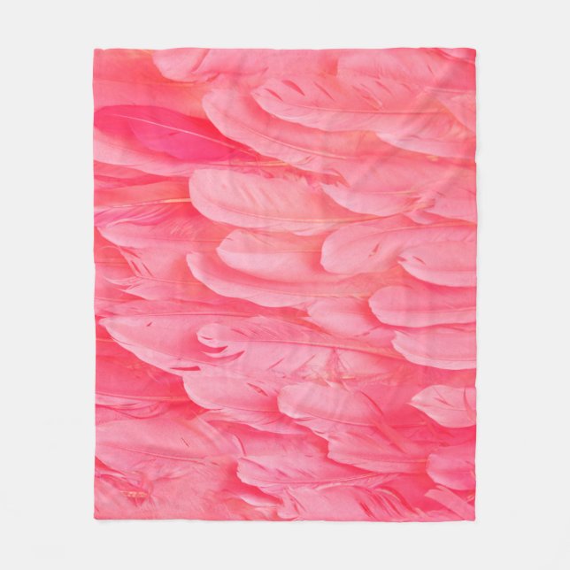 Rosa Flamingo Feathersflamingo, Feder, Rosa, Textu Fleecedecke (Vorderseite)