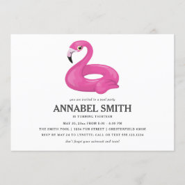 Rosa Flamingo Float Geburtstagspool Party Einladung
