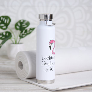 Rosa Flamingo Flocking Fabelhafte Vierzig Trinkflasche
