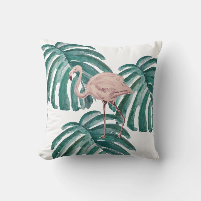 Rosa Flamingo Florida Außenwirbelkissen Kissen (Vorderseite)