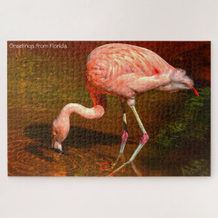 Rosa Flamingo Florida. Jigsaw Puzzle