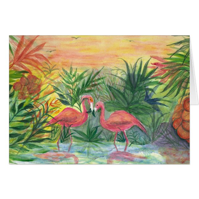 Rosa Flamingo-Florida-Kunst (Vorderseite (Horizontal))
