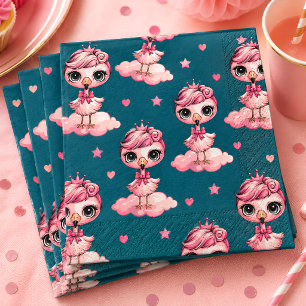 Rosa Flamingo Geburtstagsfeier Serviette