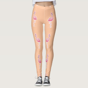 Rosa Flamingo, hellorange Leggings