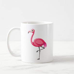 Rosa Flamingo im Cartoon-Stil Kaffeetasse