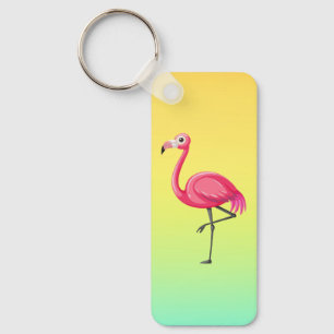 Rosa Flamingo im Cartoon-Stil Schlüsselanhänger