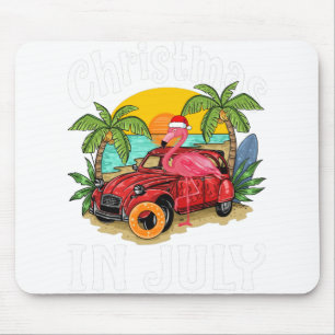 Rosa Flamingo in der Weihnachtsmannmütze Weihnacht Mousepad