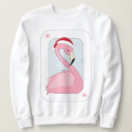 Rosa Flamingo in Weihnachtsmannmütze Sweatshirt