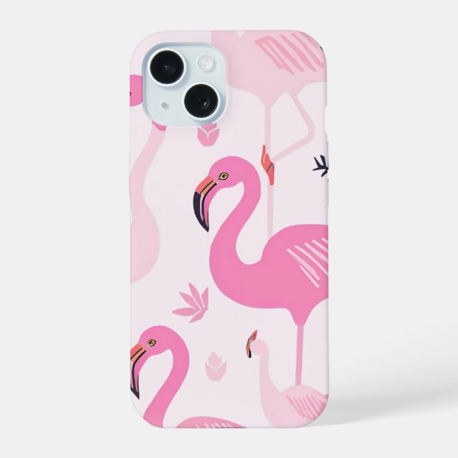 Rosa Flamingo iPhone 15 Hülle (Rückseite)