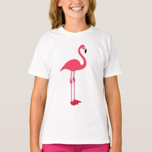 Rosa Flamingo Kinder Weiß T-Shirt