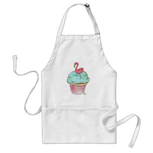 Rosa Flamingo-Kuchen-Retro Nachtisch! Schürze