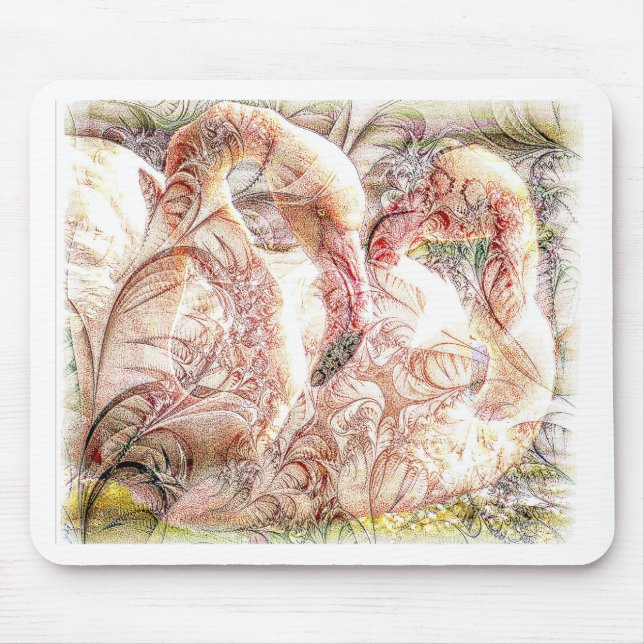 Rosa Flamingo-Kunst Mousepad (Vorne)