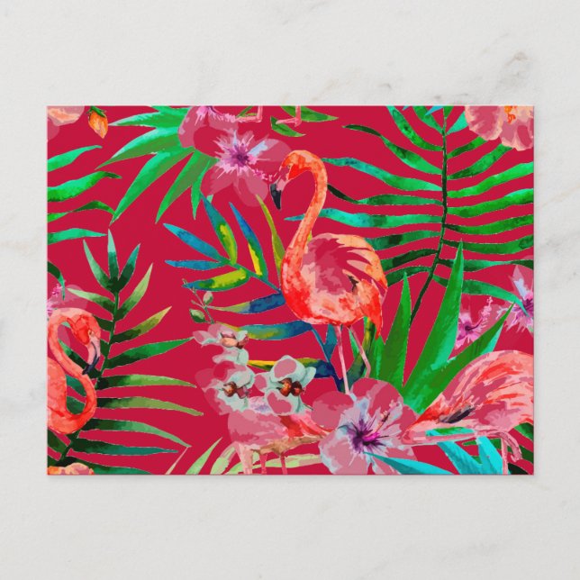 Rosa Flamingo Kunst Postkarte (Vorderseite)