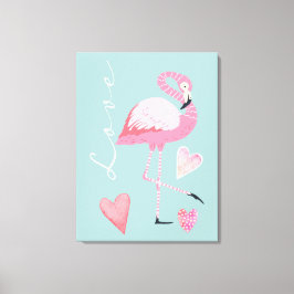 Rosa Flamingo-Liebe Stretch-Leinwanddruck Leinwanddruck