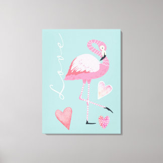 Rosa Flamingo-Liebe Stretch-Leinwanddruck Leinwanddruck