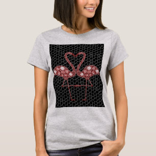 Rosa Flamingo-Liebe T - Shirt