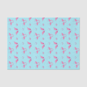 Rosa Flamingo Liebesvögel Muster Valentinstag Seidenpapier