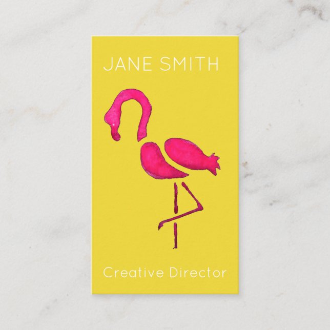 Rosa Flamingo-Logo der modernen Kreativbranche Visitenkarte (Vorderseite)