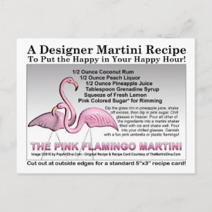 Rosa Flamingo Martini Rezept Karte