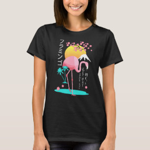 Rosa Flamingo mens Kostüm Fuji Yama Japan aufsteig T-Shirt
