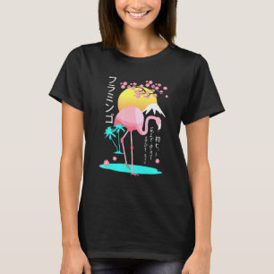 Rosa Flamingo mens Kostüm Fuji Yama Japan aufsteig T-Shirt
