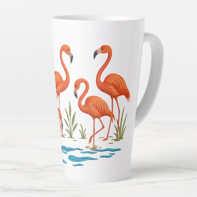 Rosa Flamingo Milchtasse (Rechte Ecke)