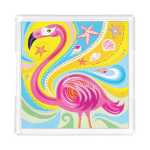 Rosa Flamingo mit Seestern