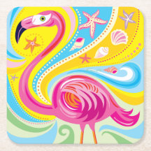 Rosa Flamingo mit Seestern