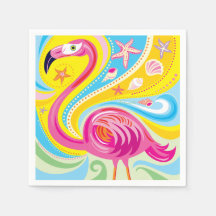 Rosa Flamingo mit Seestern