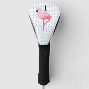 Rosa Flamingo mit Zahl-Fahrer-Abdeckung Golf Headcover