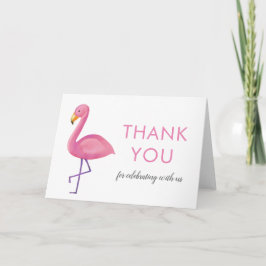 Rosa Flamingo-moderne Babyparty danken Ihnen Dankeskarte