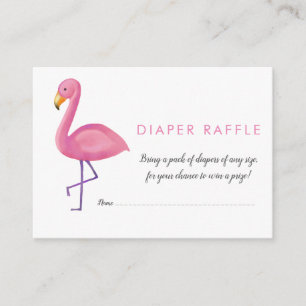 Rosa Flamingo-moderner Babyparty-WindelRaffle Begleitkarte