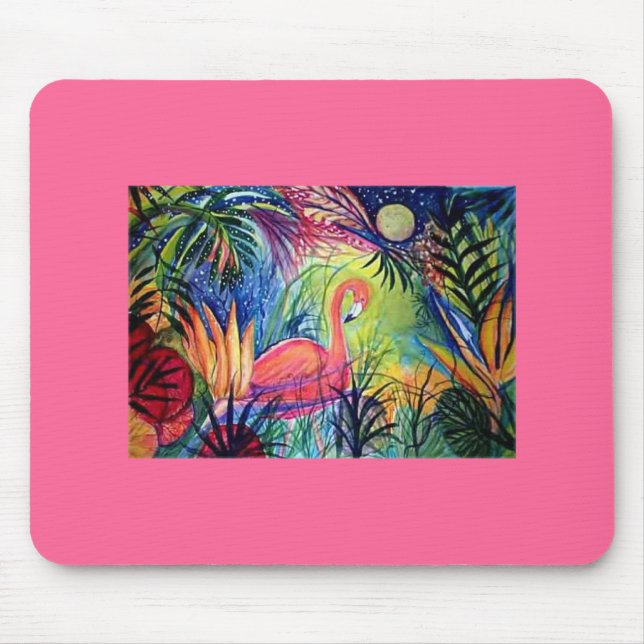 Rosa Flamingo Mousepad (Vorne)