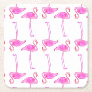 Rosa Flamingo-Muster 2 Rechteckiger Pappuntersetzer