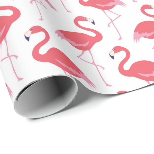 Rosa Flamingo Muster Beach Packpapier (Rolleneckpunkt)