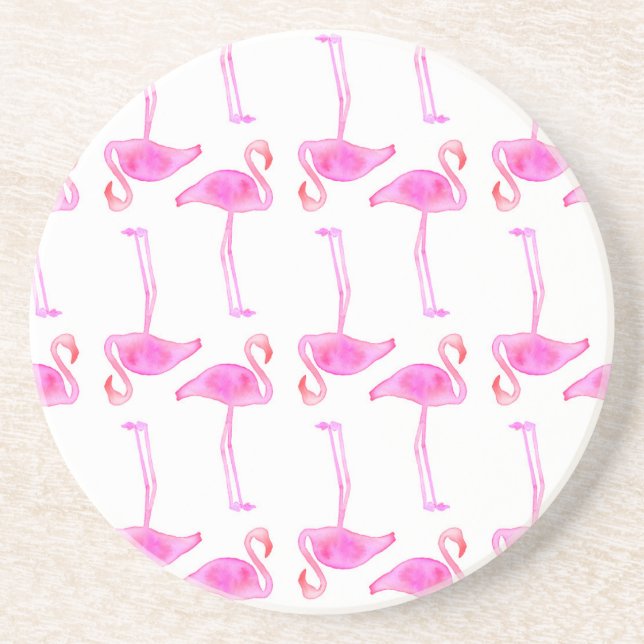 Rosa Flamingo-Muster Getränkeuntersetzer (Vorne)