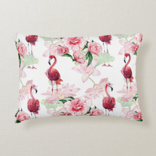 Rosa Flamingo: Nahtloses Muster Elegance Dekokissen