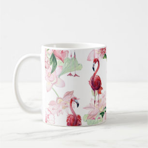 Rosa Flamingo: Nahtloses Muster Elegance Kaffeetasse