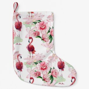Rosa Flamingo: Nahtloses Muster Elegance Kleiner Weihnachtsstrumpf